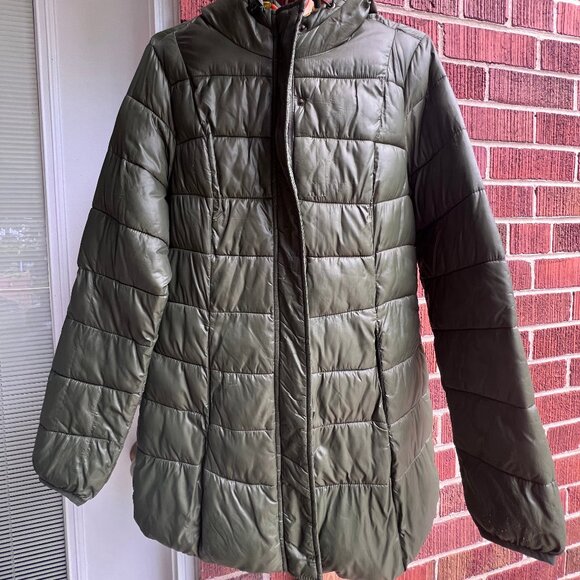 Old Navy Green Puffer Jacket Size Small - Picture 1 of 8